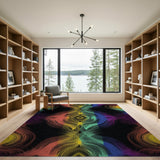 Vibrant Rainbow Swirl Area Rug