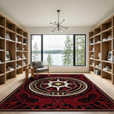 Ornate Red Compass Rose Persian Rug