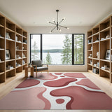 Blush Pink Organic Shapes Area Rug