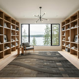 Beige Woven Wave Texture Area Rug
