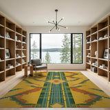 Vibrant Yellow Southwestern Geometric Area Rug