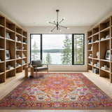 Vibrant Orange Medallion Persian Area Rug