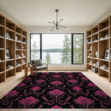 Pink Floral Vintage Pink Area Rug