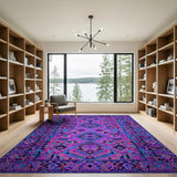Vibrant Purple Pink Geometric Area Rug