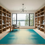 Teal Halftone Gradient Area Rug