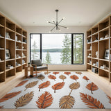 Orange Feather Boho Area Rug