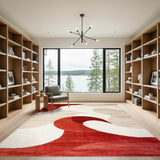 Abstract Area Red Abstract Wave Area Rug
