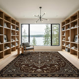 Opulent Brown Mandala Persian Area Rug
