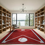 Red Baseball Diamond Play Rug