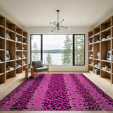 Pink Boho Chic Vibrant Pink Leopard Print Area Rug