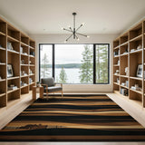 Brown Tan Rustic Farmhouse Landscape Rug