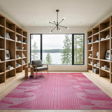 Pink Pink Crocodile Scale Area Rug