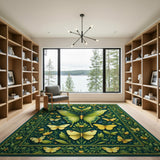 Emerald Butterfly Garden Area Rug