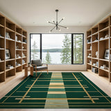 Emerald Grid Geometric Area Rug
