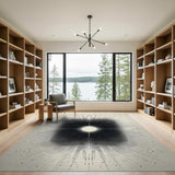 Radiant Starburst Black White Area Rug
