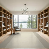 Neutral Beige Bordered Cream Woven Area Rug