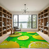 Zesty Lemon Slices Fruit Pattern Area Rug