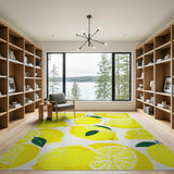 Sunny Lemon Slices Fruit Pattern Rug