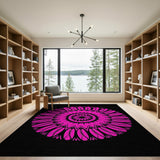 Geometric Modern Vibrant Pink Mandala Area Rug