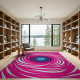 Hypnotic Pink Vortex Area Rug