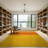 Vibrant Yellow-Orange Gradient Dot Area Rug