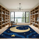 Crescent Moon Night Sky Area Rug