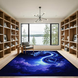 Electric Blue Dragon Storm Area Rug