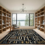 ODIKA Bold Geometric Typo Area Rug