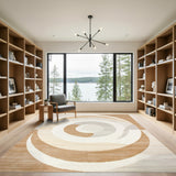 Beige Geometric Swirl Area Rug