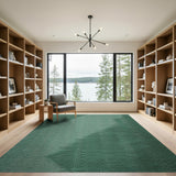 Lush Green Diagonal Woven Geometric Rug