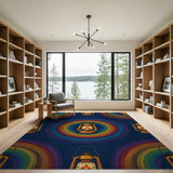 Multi-color and Patterns Rainbow Lantern Geometric Area Rug