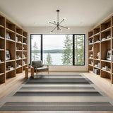 Bold Striped Black White Geometric Area Rug