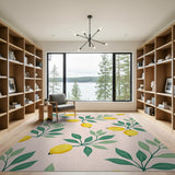 Lemon Leaf Fruit Pattern Area Rug