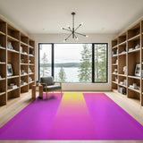 Pink Yellow Gradient Stripe Area Rug