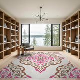 Traditional Persian Vibrant Pink Persian Medallion Area Rug
