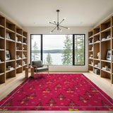 Festive Red Christmas Tree Pattern Area Rug