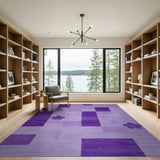 Purple Geometric Floral Area Rug