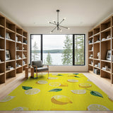 Sunny Lemon Slices Yellow Area Rug