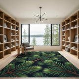 Rustic Pine Branch Evergreen Area Rug
