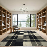 Black and White Distressed Vintage Distressed Black White Plaid Area Rug