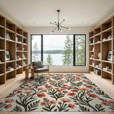 Peach Floral Vintage Area Rug