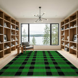 Green Black Buffalo Plaid Area Rug