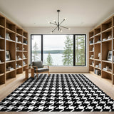 Geometric Modern Black and White Black White Geometric Area Rug