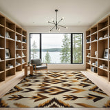 Southwestern Arrow Geometric Area Rug - Brown Tan