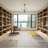 Abstract Organic Shapes Beige Area Rug