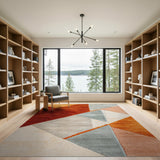 Vibrant Geometric Triangle Area Rug
