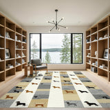 Dachshund Silhouette Washable Area Rug
