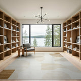 Abstract Area Abstract Beige Organic Shapes Area Rug