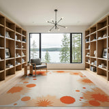 Vibrant Orange Splat Abstract Area Rug