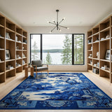 Blue Chinese Landscape Area Rug
